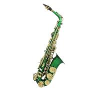 Saxofón Alto Saxofón alto en mi bemol instrumento de viento de madera profesional bañado en plata y latón saxofón en mi bemol(Green Style 3)