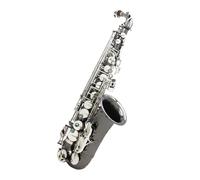 Saxofón Alto Saxofón alto en mi bemol y curvatura en latón niquelado negro concha de abulón y llaves con patrón tallado