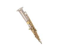 Saxofón Alto Saxofón soprano BB niquelado con estuche Boquilla para saxofón Ligadura Cañas Cuello(Light Grey)
