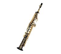 Saxofón Alto Saxofón soprano de latón con cuerpo lacado en oro de apariencia agradable Instrumento musical recto en si bemol profesional(Black)
