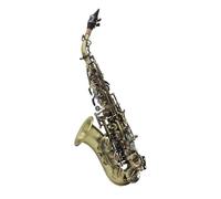 Saxofón Alto Saxofón soprano en si bemol, cuerpo de latón, teclas talladas, teclas de carcasa blanca(Cyan Antique)