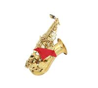 Saxofón Alto Saxofón soprano en si bemol pequeño tubo curvo instrumento de viento para práctica de adultos(Silver)