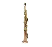 Saxofón Alto Saxofón soprano mi bemol recto cuerpo lacado en oro instrumento musical profesional con estuche accesorios(Brass)