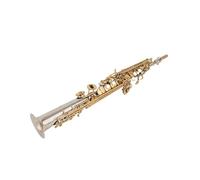 Saxofón Alto Saxofón soprano plateado con estuche Boquilla para saxofón soprano Ligadura Cañas Tudel(Canvas bag)