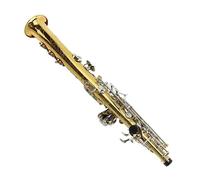 Saxofón Alto Saxofón soprano profesional con botón plateado y superficie bañada en oro en si bemol(High-end canvas bag)