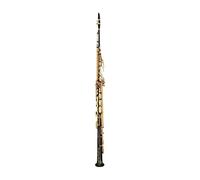 Saxofón Alto Saxofón soprano recto en si bemol de latón instrumento de viento de madera patrón de llave tallada de concha natural con estuche(Gold)