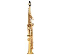 Saxofón Alto Saxofón soprano recto en si bemol de latón instrumento de viento de madera patrón de llave tallada de concha natural(Gold)