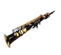 Saxofón Alto Saxofón soprano recto negro de fácil ejecución en si bemol Instrumentos musicales de latón con boquilla profesional