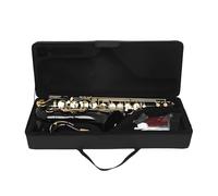 Saxofón Alto Saxofón tenor en si bemol de oro negro para estudiantes y principiantes con estuche portátil actualizado, guantes con lengüeta y correa para el cuello