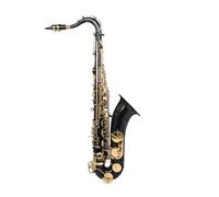 Saxofón Alto Saxofón tenor en si bemol de oro rosa con cuerpo de concha de abulón tallado a mano y correa de rendimiento profesional(Black gold paint key)