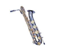 Saxofón Barítono E Plano De Calidad, Instrumentos Musicales De Saxofón Niquelado Negro De Latón Con Estuche Para Boquilla