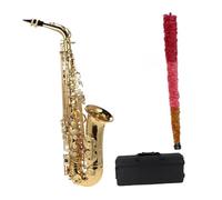 Saxófon BE Saxofón Alto Latón Lacado Dorado Mi Flat Saxofón Con Cepillo Tela Guantes Correa Estuche Acolchado