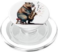 Saxofón Capibara Saxofonista PopSockets PopGrip para MagSafe