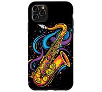 Saxofón Cartoon Look Reed Instrument Carcasa para iPhone 11 Pro Max