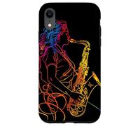 Saxofón Chica Line Art Instrumento de Viento Carcasa para iPhone XR