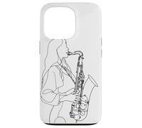 Saxofón Chica Una Línea Dibujo para Niñas Carcasa para iPhone 13 Pro