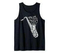 Saxofón con Gatos Saxofón Jugador de saxofón Dueño de Gato Saxofón Camiseta sin Mangas