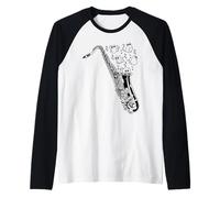 Saxofón con Gatos Saxofón Saxofón Saxofonista Camiseta Manga Raglan