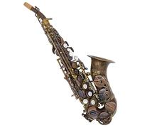 Saxofón Cuerpo De Latón Curvado Color Café Tono Bb Saxofón Agudo Con Boquilla