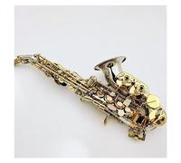 Saxofón Cuerpo Plateado Teclas Doradas Saxofón High-pitched Curvo Bb Japonés Structural Craft Saxofón High-pitched Profesional