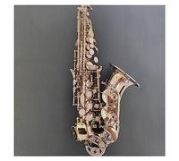 Saxofón De Agudos Doblado Profesional Plateado B Teclas Planas De Latón Instrumento De Saxo Plateado Saxofón para estudiantes