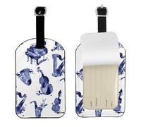 Saxofón de blues, piano, violonchelo, bajo,Etiquetas de equipaje de cuero sintético con nombre, etiquetas de viaje duraderas, 2 unidades