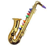 Saxofón de Juguete, Instrumentos para niños con Teclas codificadas por Colores, saxofón para niños, Juguete Educativo para y niñas, cumpleaños, Juego de Fiesta, Dorado