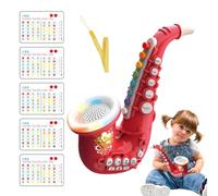 Saxofón de juguete, Saxofón para niños, juguete de trompeta de saxofón para niños con música y luz | Juguete de instrumentos musicales para principiantes niños niñas niños pequeños