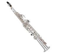 Saxofón De Tono Alto Recto De Latón Bb B Saxofón Plano Instrumento De Viento Teclas De Concha Natural Patrón Tallado Saxofón profesional (Color : 03)