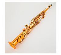 Saxofón De Tono Alto Recto De Latón, Instrumento De Viento De Saxofón Plano Bb B, Patrón Tallado De Llave De Concha Natural Saxofón profesional
