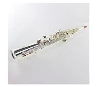 Saxofón De Tubo Recto Cuerpo De Latón Chapado En Plata B Instrumento De Saxofón Plano Con Boquilla Saxofón profesional