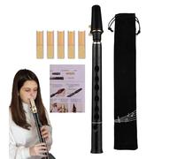 Saxofón de viaje | Saxofón de 8 agujeros con llave C - Instrumento de viento de madera para principiantes y amantes de la música, herramienta de práctica compacta con cañas y bolsa de transporte