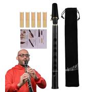 Saxofón de viaje, Saxofón de bolsillo de viaje - Clave C de 8 hoyos Saxofón portátil - Instrumento de viento de madera para niños Amateurs Amateurs Music Lovers, herramienta de práctica compacta con j
