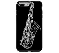 Saxofón Dibujo de una línea Instrumento de viento madera Carcasa para iPhone 7 Plus/8 Plus