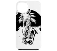 Saxofón Dibujo Instrumento de viento madera Carcasa para iPhone 13