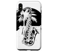 Saxofón Dibujo Instrumento de viento madera Carcasa para iPhone XS Max