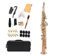 Saxofón Directo De Concierto Profesional, Saxofón Bb, Instrumento De Calidad, Material De Latón Saxofón principiante (Color : 02)