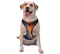 Saxofón en Fuego y Agua,Arnés para Mascotas, arnés Reflectante Ajustable para Perros,L
