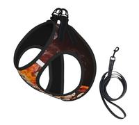 Saxofón en Fuego y Agua,Arnés para Mascotas, arnés Reflectante Ajustable para Perros,S