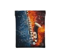 Saxofón en Fuego y Agua., Squeeze Top Wallet Bolsa de Almacenamiento para Mujer Monedero pequeño Bolsa de Cambio