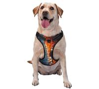 Saxofón en Llamas y Hielo,Arnés para Mascotas, arnés Reflectante Ajustable para Perros,L