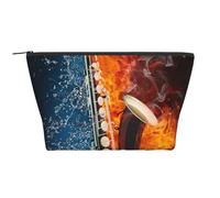 Saxofón en Llamas y Hielo, Bolsa de artículos de tocador Bolsa de Maquillaje Bolsa de cosméticos Bolsa de artículos de tocador de Viaje portátil