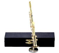 Saxofón en miniatura: figura de música coleccionable, instrumento decorativo con soporte y estuche - Acento para escritorios y gabinetes de estantes de exhibición, idea de regalo para músicos amantes