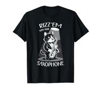 Saxofón Gato Jazz Música Saxofonista Gatito Saxofonista Camiseta