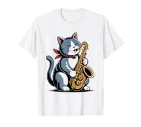 Saxofón Gato Jazz Música Saxofonista Gatito Saxofonista Camiseta