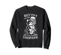 Saxofón Gato Jazz Música Saxofonista Gatito Saxofonista Sudadera