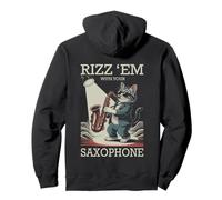 Saxofón Gato Jazz Música Saxofonista Gatito Saxofonista Sudadera con Capucha