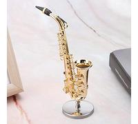 Saxofon Infantil, Mini Saxofon, Réplica de saxofón alto en miniatura de con soporte y estuche Saxofon Pocket Saxophone Kit Adornos De Modelo De Instrumento Chapado En Oro