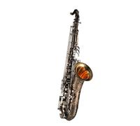 Saxofón Instrumento De Saxofón Tenor En Si Bemol Profesional Tocando Oro Negro (Color : Nickel plated)