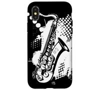 Saxofón Instrumento de viento madera de dibujos animados Carcasa para iPhone X/XS